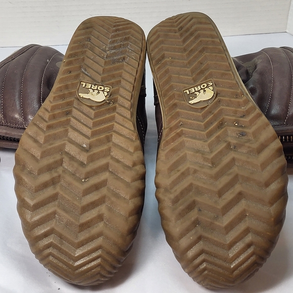 SOREL Firenzy Breve Leather Zip Up Winter Boot Brown US Size 9 EUR 41.5 - Picture 12 of 14